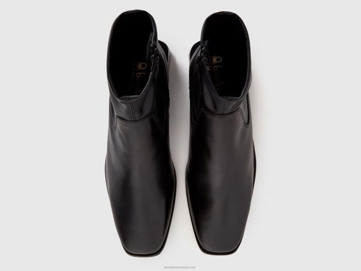 Ankle Boots With Wide Heel B4BF763 Benetton Women Black