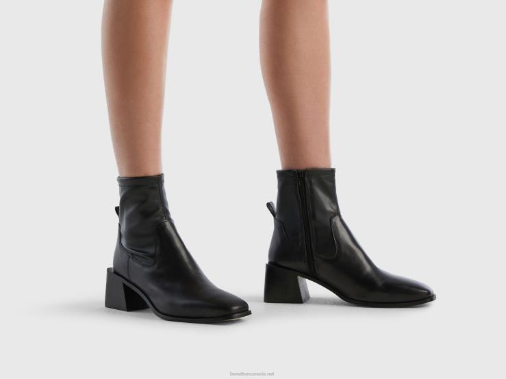 Ankle Boots With Wide Heel B4BF763 Benetton Women Black