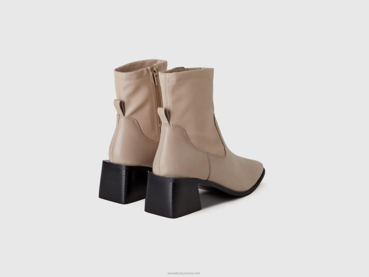 Ankle Boots With Wide Heel B4BF887 Benetton Women White