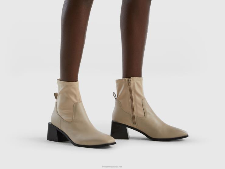 Ankle Boots With Wide Heel B4BF887 Benetton Women White