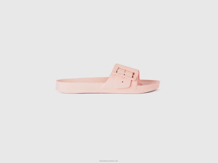 Open Slippers With Band B4BF732 Benetton Women Soft Pink