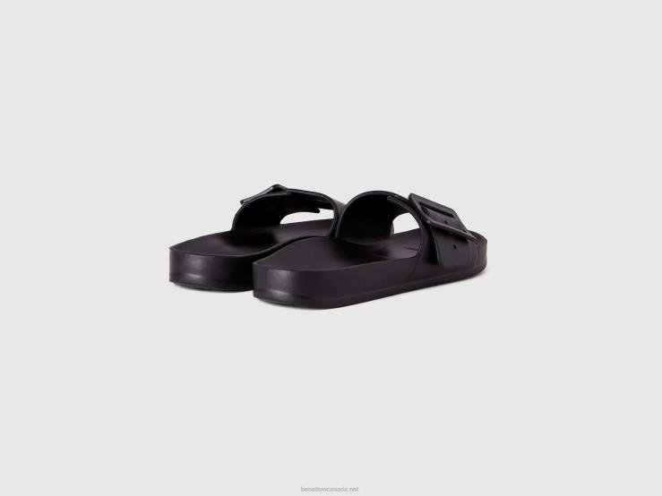 Open Slippers With Band B4BF798 Benetton Women Black