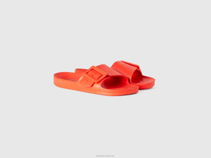 Open Slippers With Band B4BF883 Benetton Women Orange