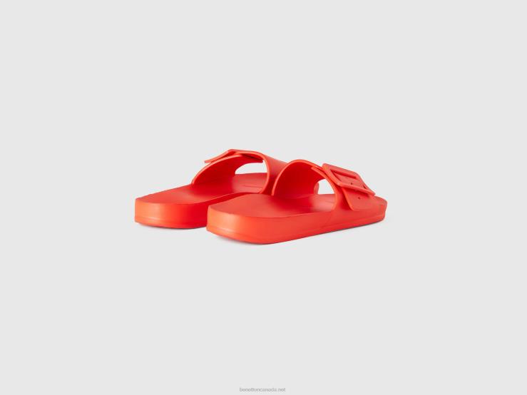Open Slippers With Band B4BF883 Benetton Women Orange