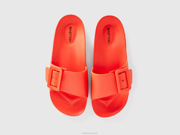Open Slippers With Band B4BF883 Benetton Women Orange