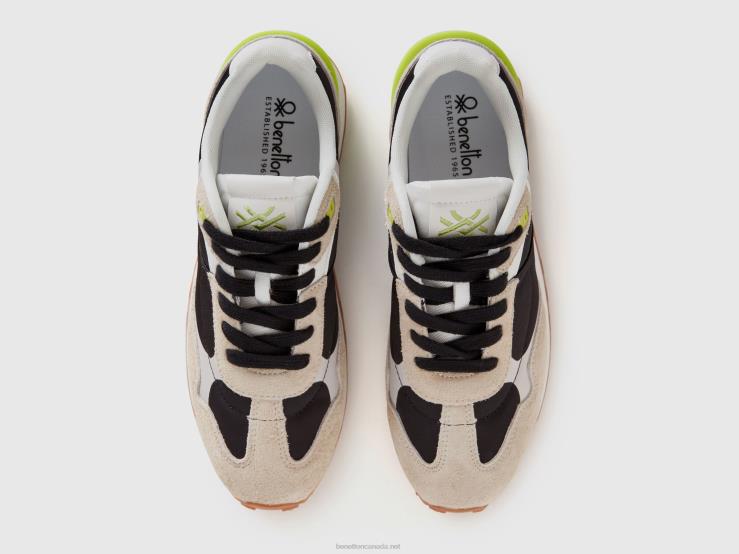 Sneakers In Nylon And Leather B4BF713 Benetton Women Black