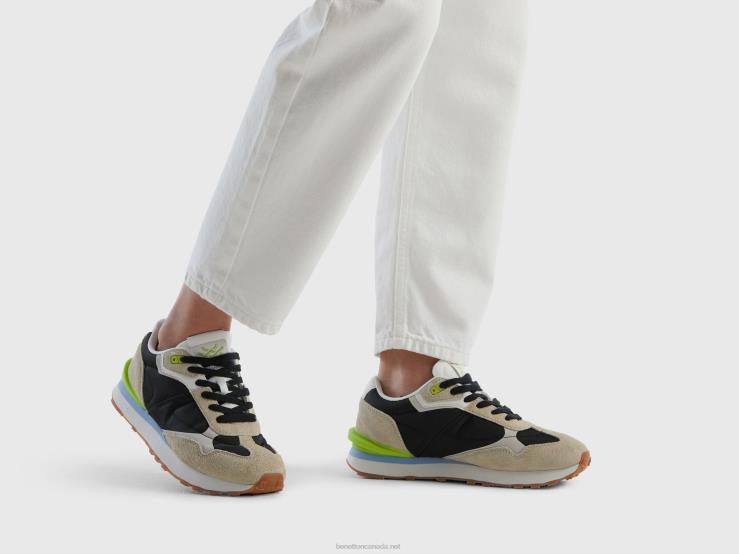 Sneakers In Nylon And Leather B4BF713 Benetton Women Black