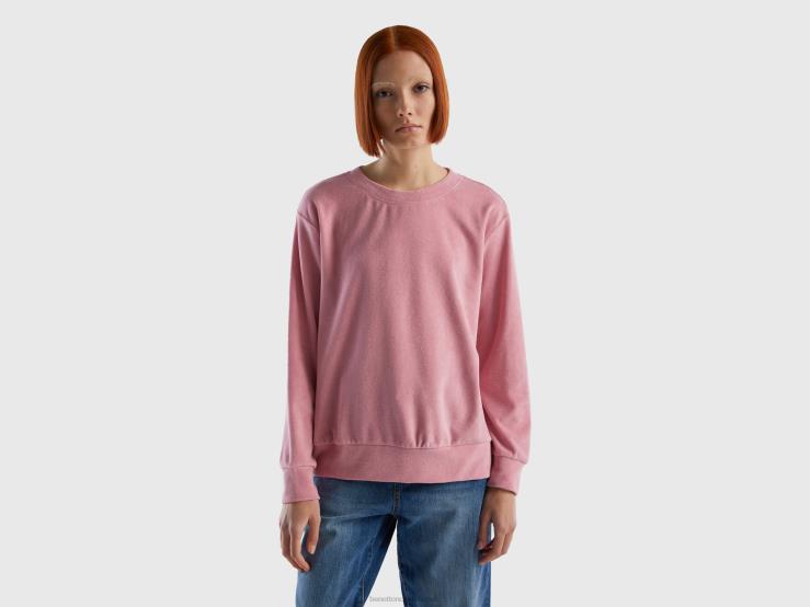Hoodie In Organic Cotton Blend B4BF3768 Benetton Women Pink