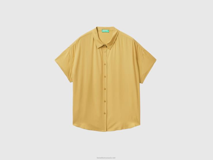 Flowy Shirt In Sustainable Viscose B4BF3966 Benetton Women Mustard