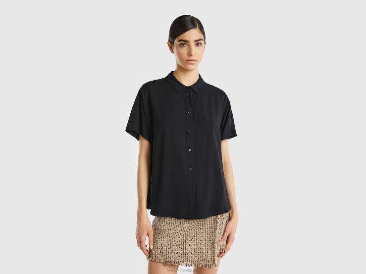 Flowy Shirt In Sustainable Viscose B4BF3969 Benetton Women Black