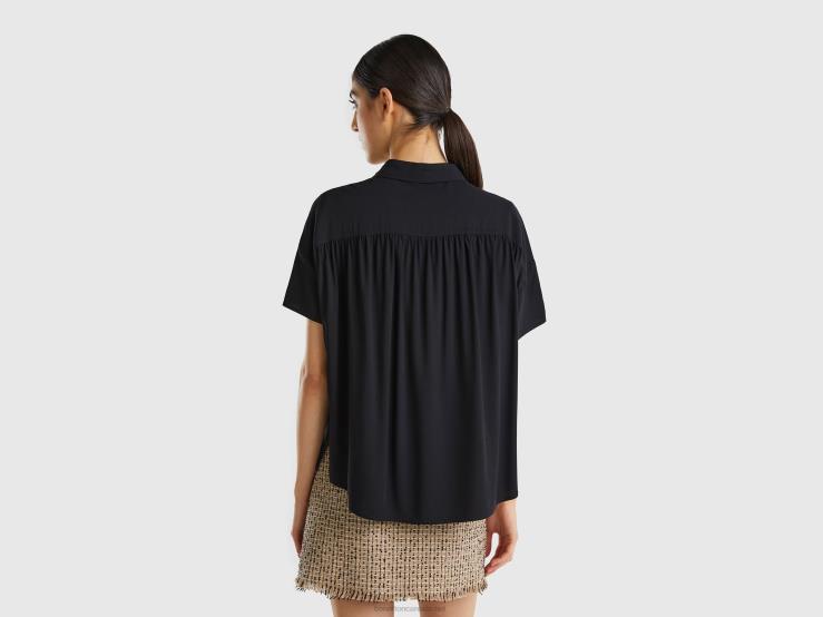 Flowy Shirt In Sustainable Viscose B4BF3969 Benetton Women Black