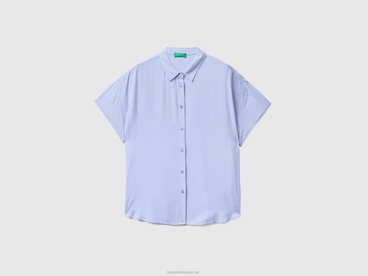 Flowy Shirt In Sustainable Viscose B4BF3988 Benetton Women Lavender