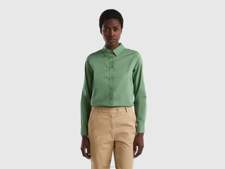 Shirt In Lightweight Cotton B4BF3974 Benetton Women Green