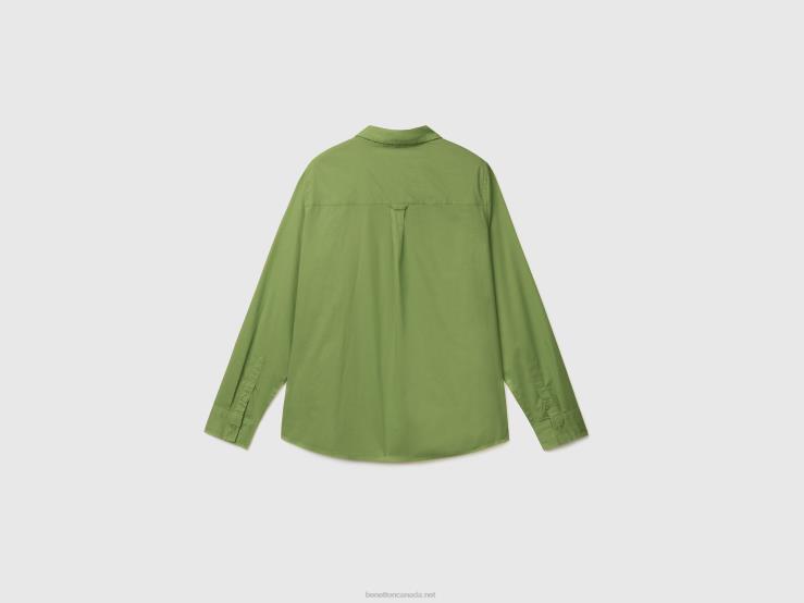 Shirt In Lightweight Cotton B4BF3974 Benetton Women Green