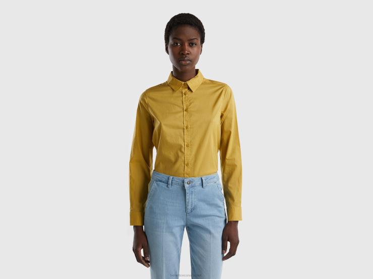 Shirt In Lightweight Cotton B4BF3986 Benetton Women Mustard