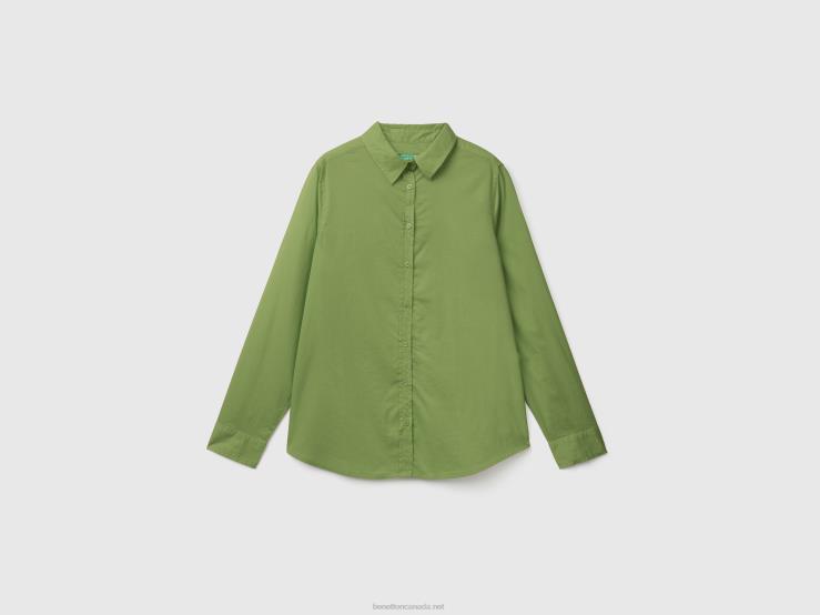 Shirt In Lightweight Cotton B4BF499 Benetton Women Green