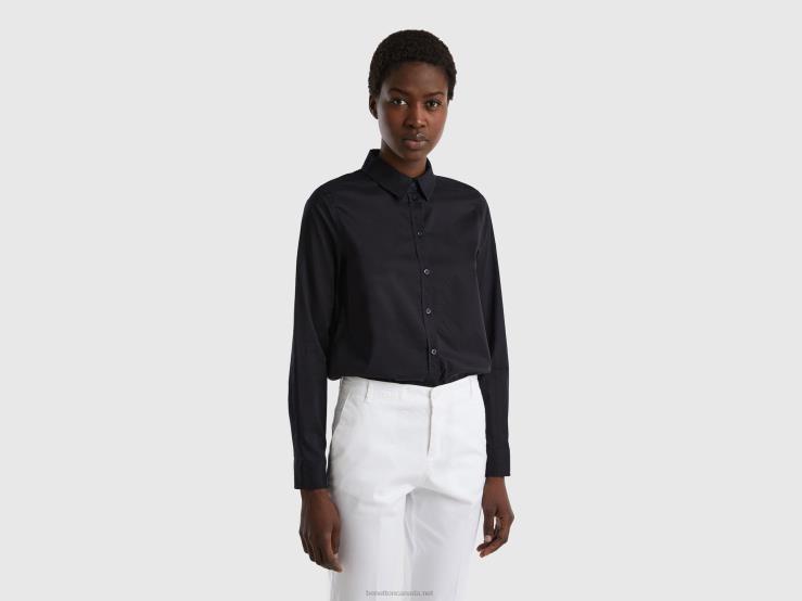 Shirt In Lightweight Cotton B4BF530 Benetton Women Black