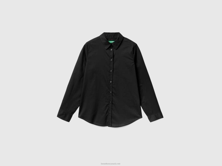 Shirt In Lightweight Cotton B4BF530 Benetton Women Black