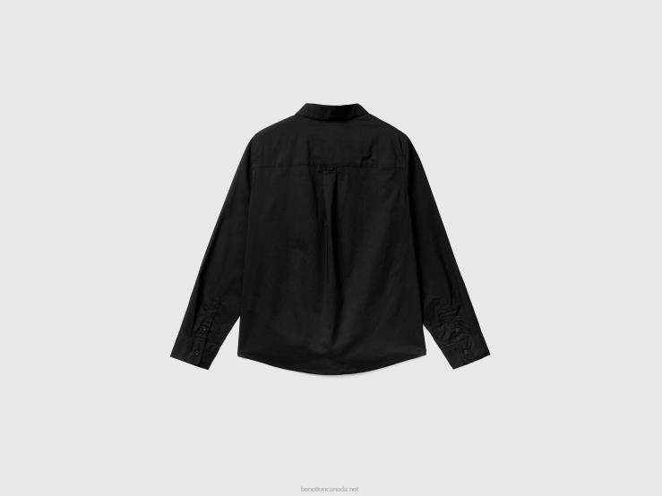 Shirt In Lightweight Cotton B4BF530 Benetton Women Black