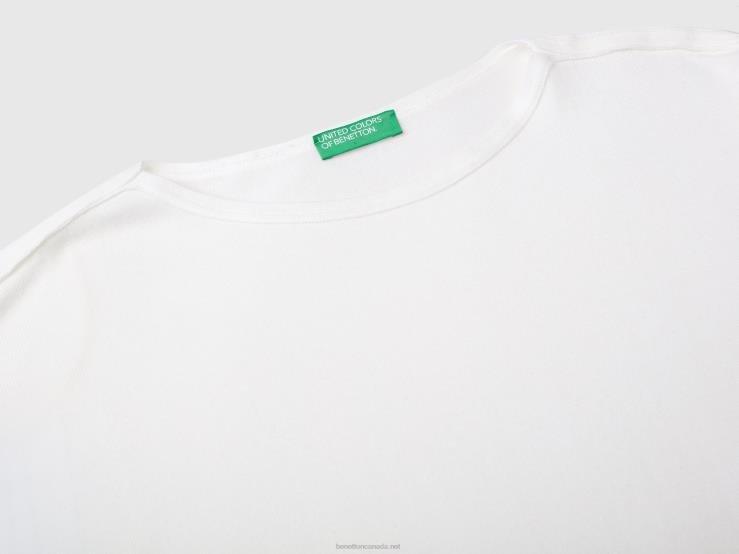 Boat Neck Sweater B4BF3695 Benetton Women Creamy White