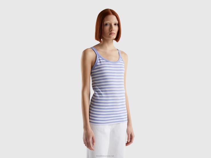 Striped Tank Top B4BF343 Benetton Women Lilac