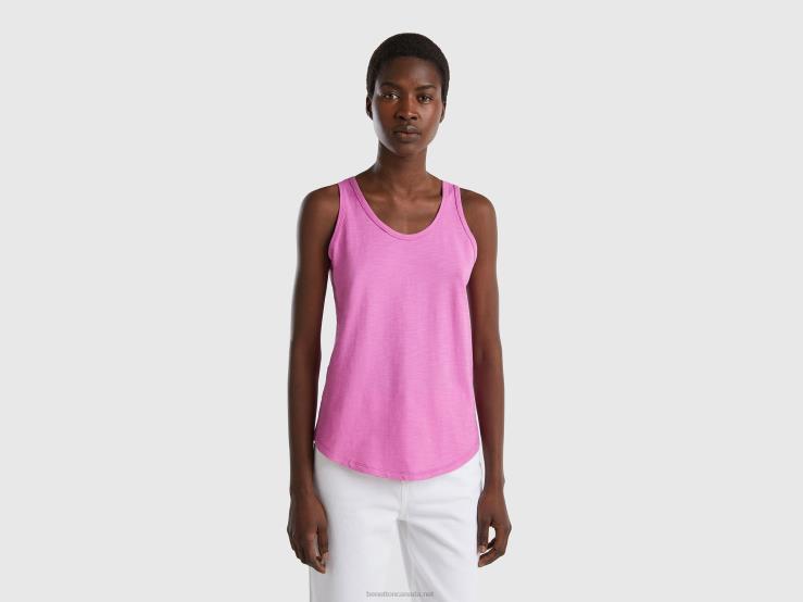 Tank Top In Lightweight Cotton B4BF329 Benetton Women Pink