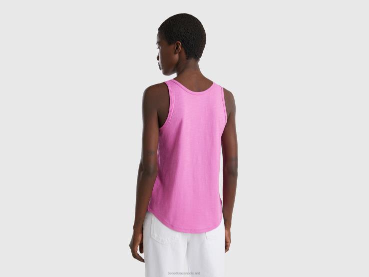 Tank Top In Lightweight Cotton B4BF329 Benetton Women Pink