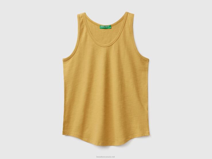 Tank Top In Lightweight Cotton B4BF3775 Benetton Women Mustard