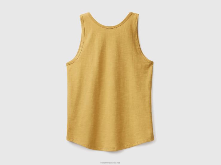 Tank Top In Lightweight Cotton B4BF3775 Benetton Women Mustard