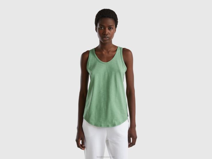 Tank Top In Lightweight Cotton B4BF3883 Benetton Women Green