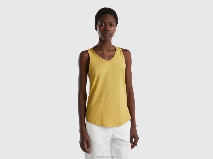 Tank Top In Lightweight Cotton B4BF424 Benetton Women Mustard