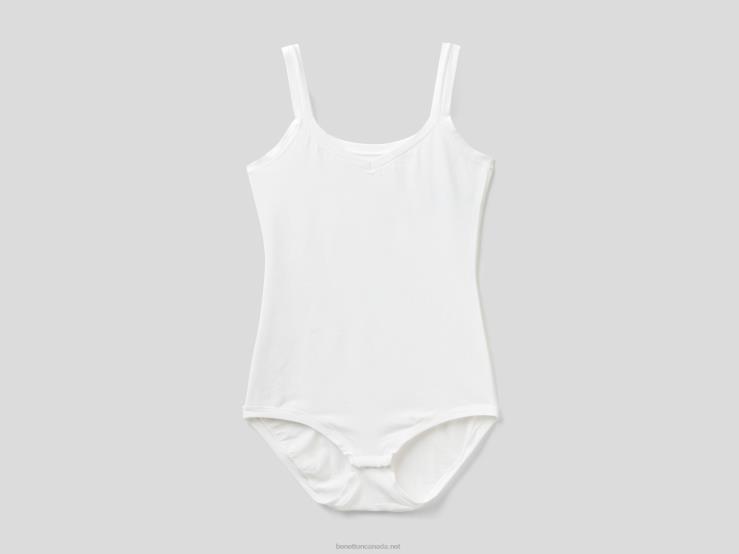 Super Stretch Organic Cotton Bodysuit B4BF1051 Benetton Women White