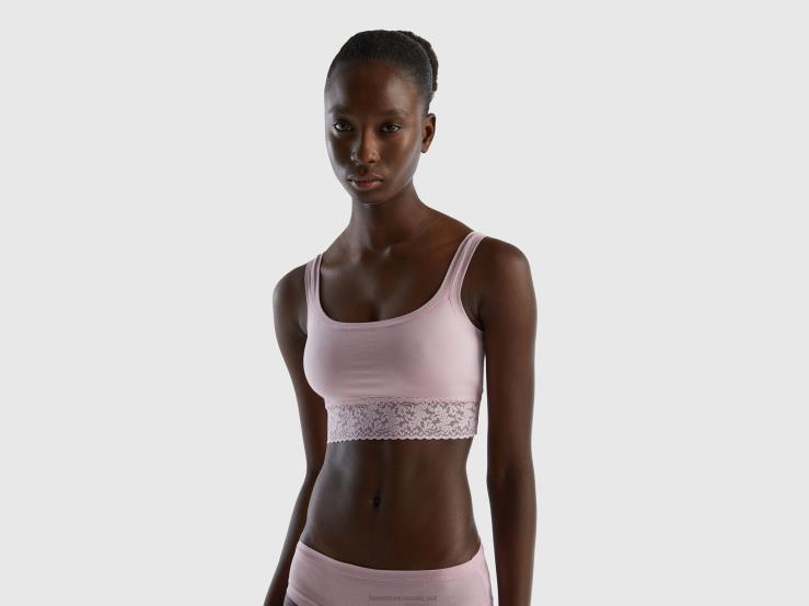 Bra In Super Stretch Organic Cotton B4BF4257 Benetton Women Lilac