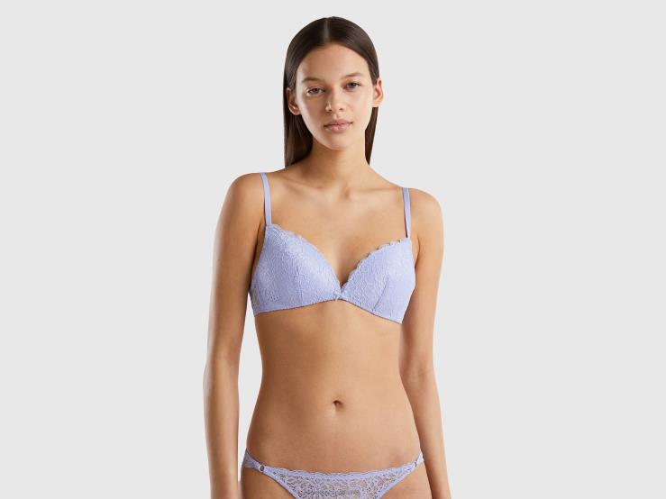 Padded Bra In Lace B4BF4231 Benetton Women Lavender