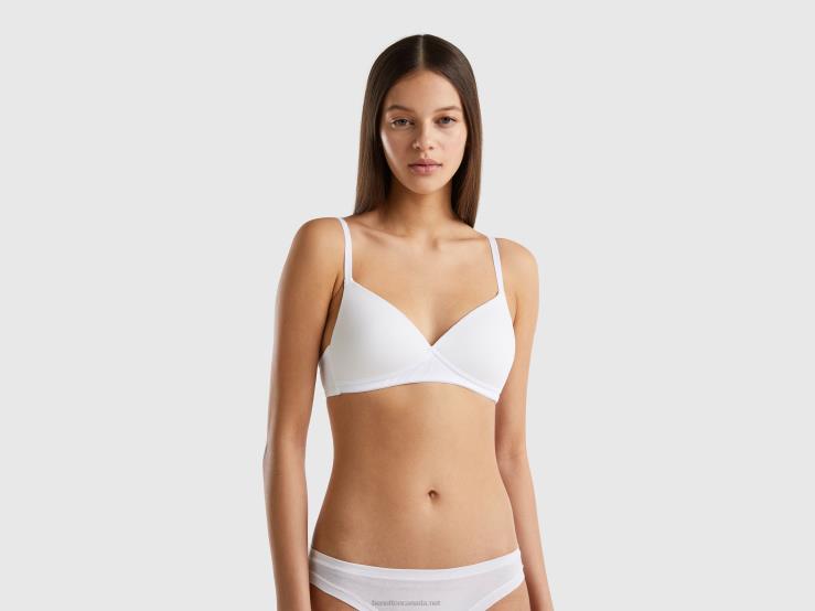 Padded Bra In Organic Cotton B4BF1010 Benetton Women White