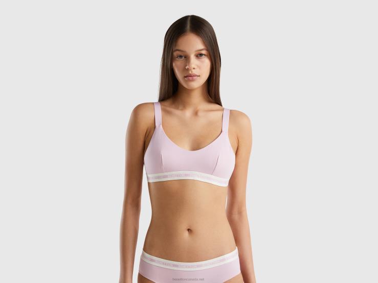 Semi-Padded Bra In Organic Cotton B4BF1002 Benetton Women Lilac