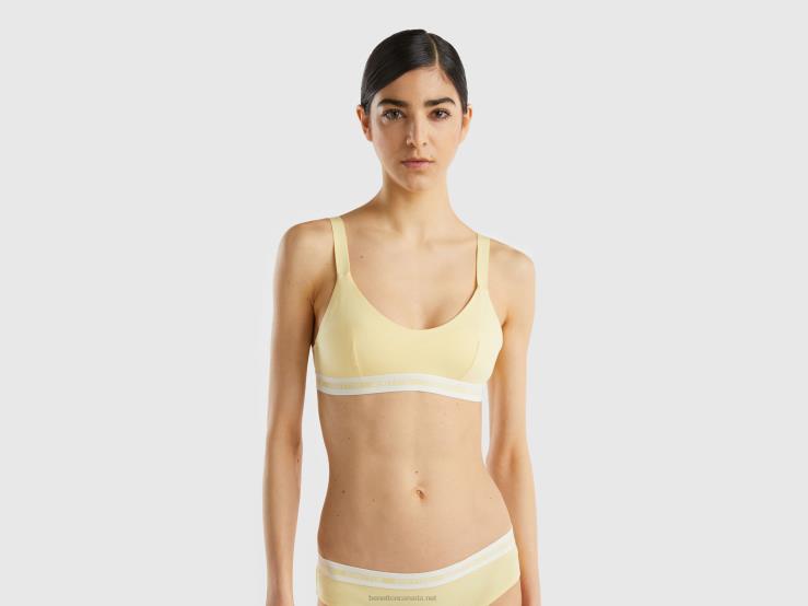 Semi-Padded Bra In Organic Cotton B4BF1034 Benetton Women Yellow