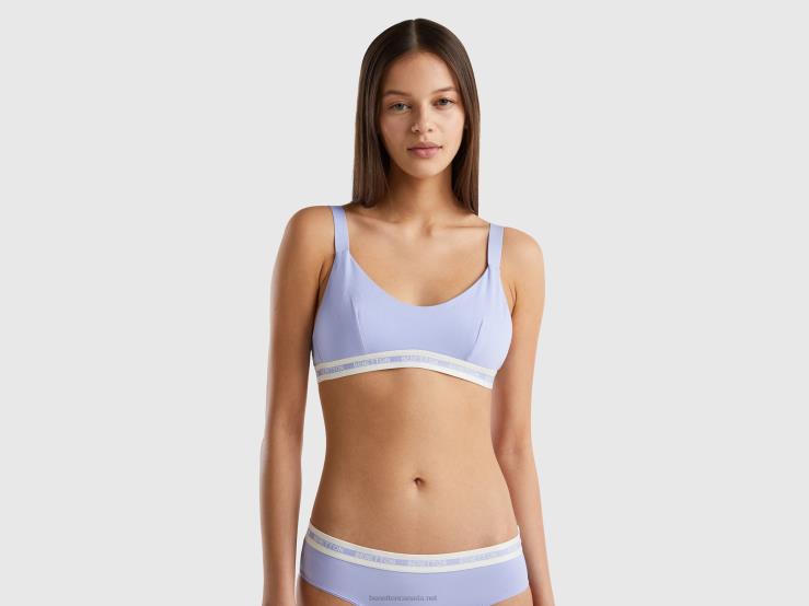 Semi-Padded Bra In Organic Cotton B4BF997 Benetton Women Lavender