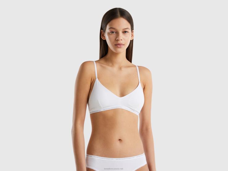 Stretch Organic Cotton Bra B4BF4323 Benetton Women White