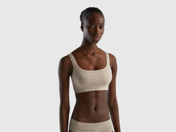 Super Stretch Organic Cotton Bra B4BF1083 Benetton Women Beige