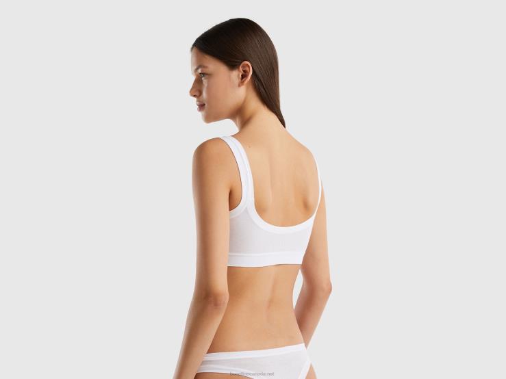Super Stretch Organic Cotton Bra B4BF1087 Benetton Women White