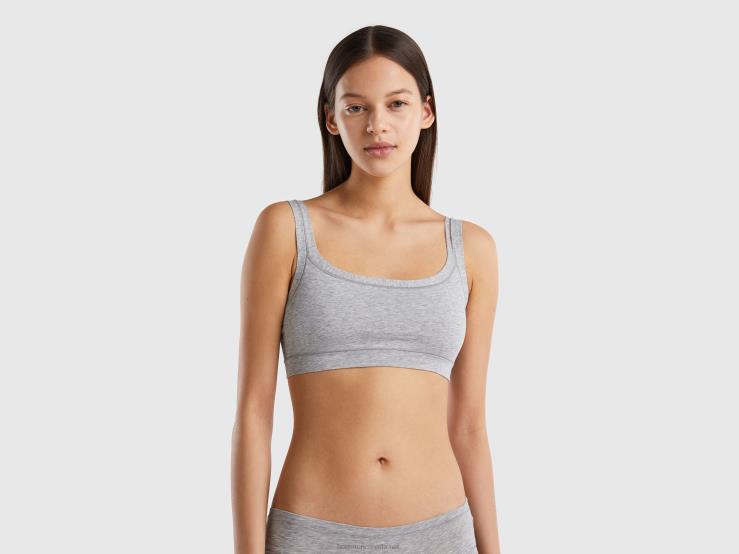Super Stretch Organic Cotton Bra B4BF1095 Benetton Women Light Gray