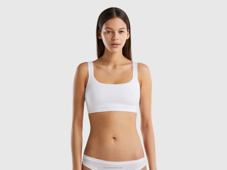 Super Stretch Organic Cotton Bra B4BF4326 Benetton Women White