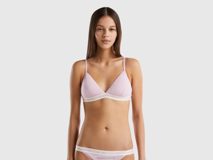 Triangle Bra In Organic Cotton B4BF968 Benetton Women Lilac
