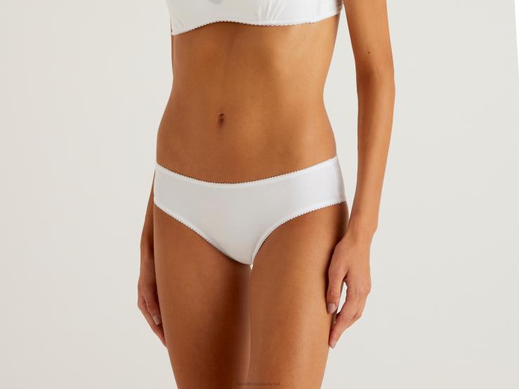Basic Underwear In Stretch Organic Cotton B4BF4330 Benetton Women White