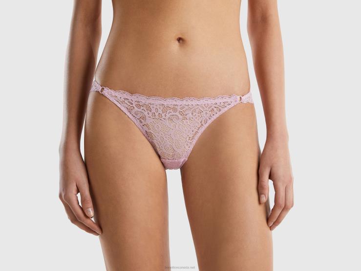Brazilian Underwear In Lace B4BF1012 Benetton Women Lilac