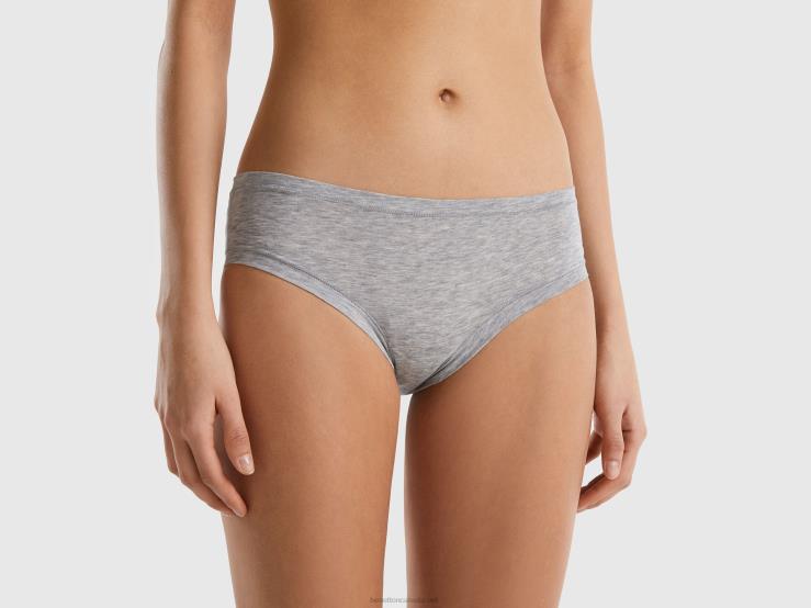 High-Rise Underwear In Super Stretch Organic Cotton B4BF1059 Benetton Women Light Gray