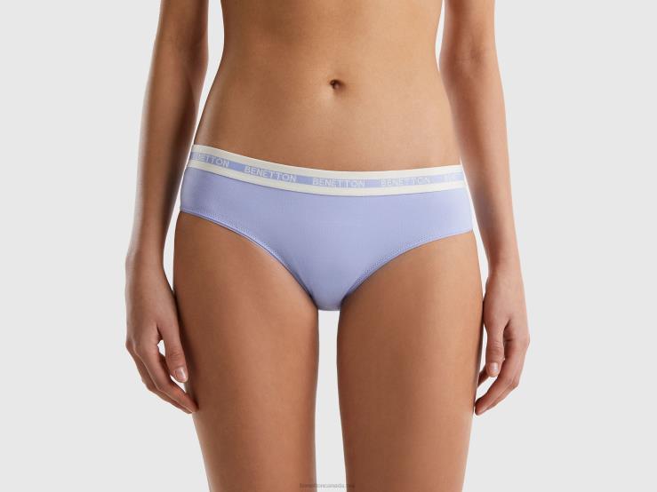 High-Waisted Underwear In Organic Cotton B4BF4226 Benetton Women Lavender