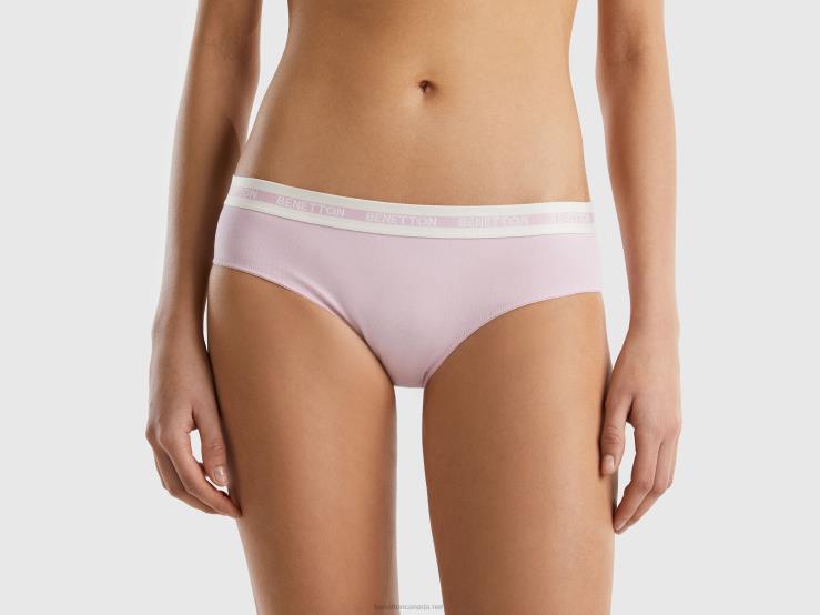 High-Waisted Underwear In Organic Cotton B4BF4230 Benetton Women Lilac
