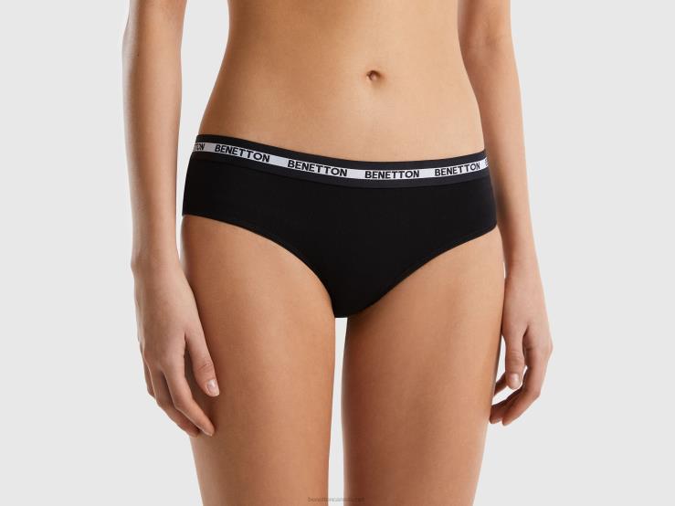 High-Waisted Underwear In Organic Cotton B4BF4279 Benetton Women Black